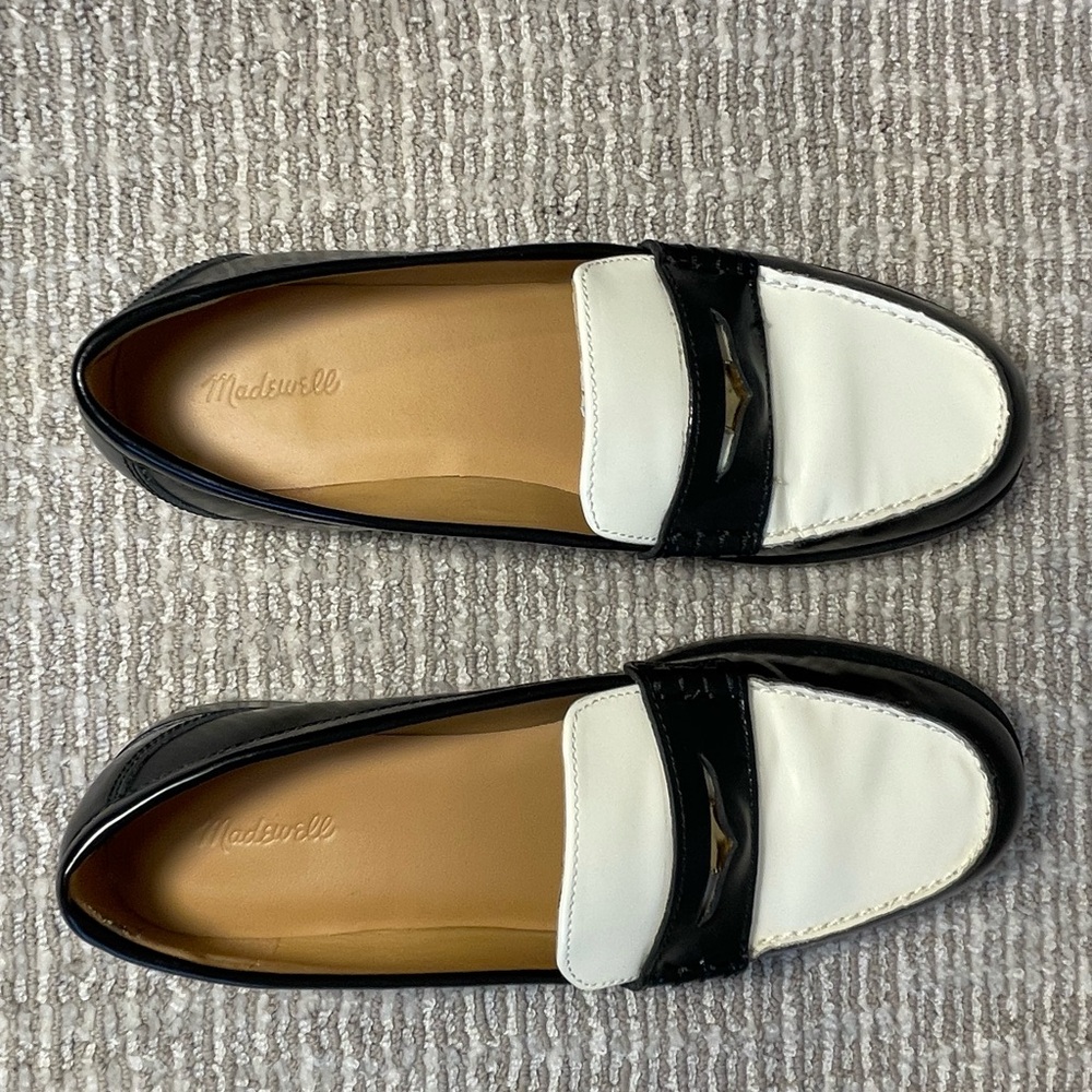 Madewell The Grayson Penny Loafer $178 black and white - Picture 5 of 6